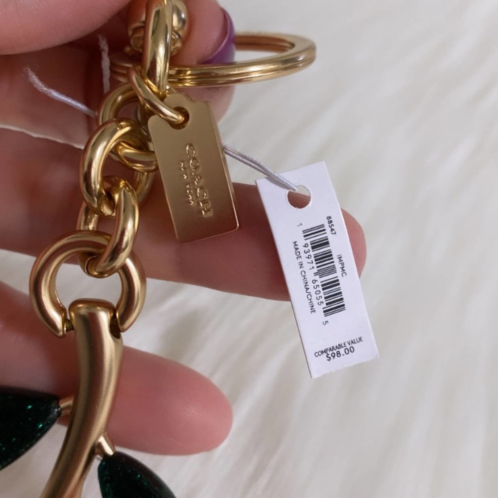 New Coach Signature Cherry Bag Charm - Picture 4 of 4